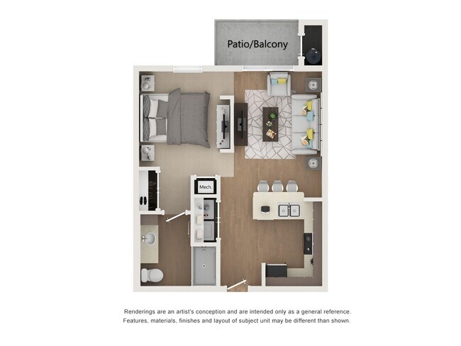 1 Bed • 1 Bath 329 floor plan